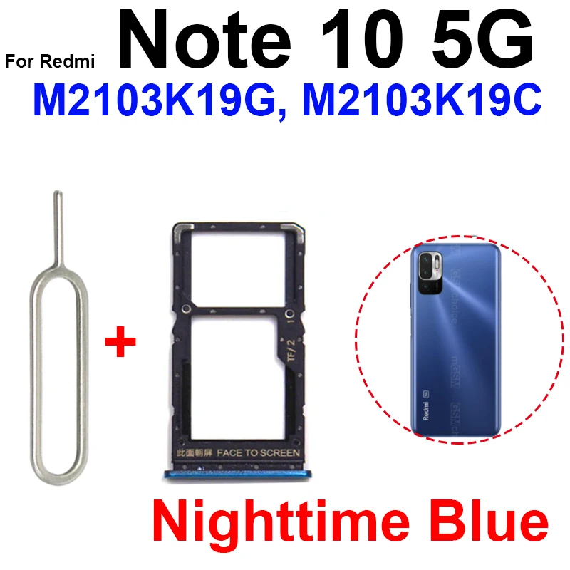Sim Card Tray For Xiaomi Redmi Note 10 Note 10S Note 10 Pro 4G 5G
