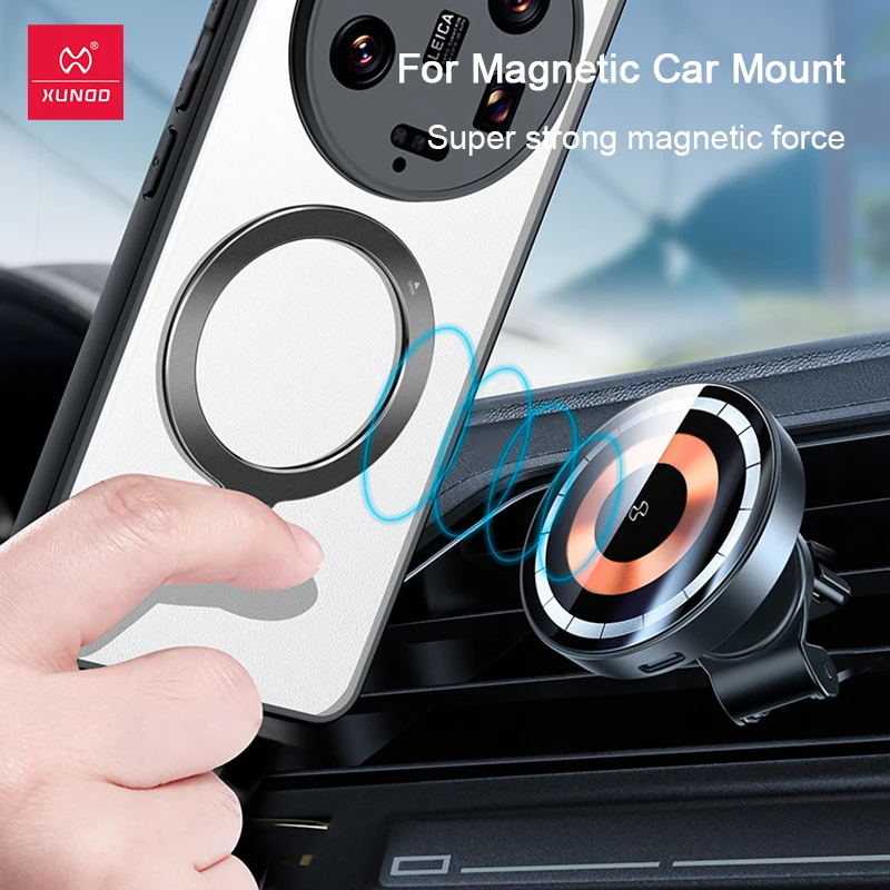 Xundd For Xiaomi 14 Ultra Magnetic Holder Case,Aribags Shockproof Shell,Camera Protction Back Frosted Tranparent Phone Cover