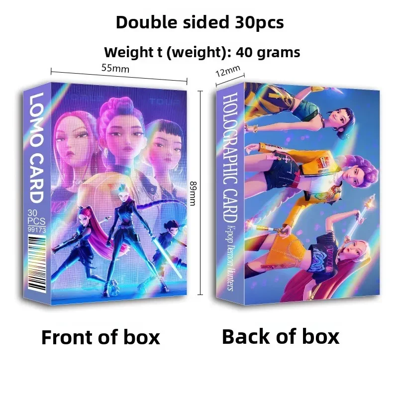 2025New 30 بطاقة ليزر K-POP مجموعة فتاة صياد الساحرة بطاقة فلاش بطاقة ثلاثية الأبعاد كرتونية بطاقة LOMO ثنائية الأبعاد على الوجهين #2