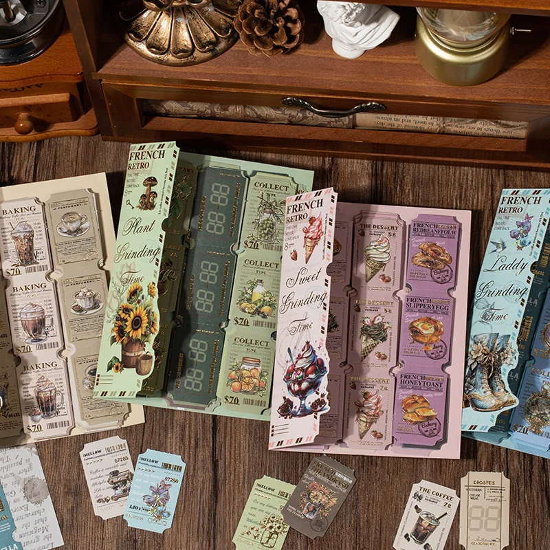 40 قطعة بيل التسمية خمر دفتر الأستاذ DIY بها بنفسك المواد ملصق مذكرات غير المرغوب فيه مجلة الديكور العلامة اشي ملصقات ألبوم سكرابوكينغ #3