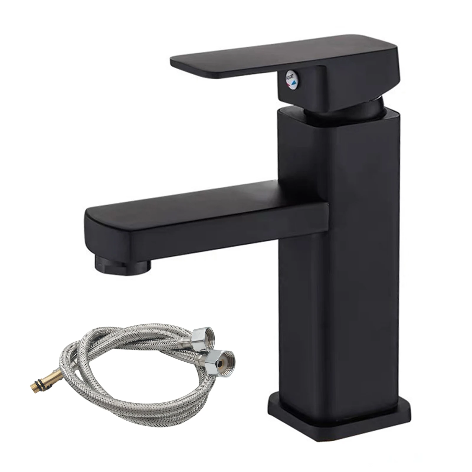 Black-Bathroom Faucets Hot And Cold Mixer Tap Vanity-Bathroom Basin Deck Mounted Sink Faucets Stainless Steel Faucets