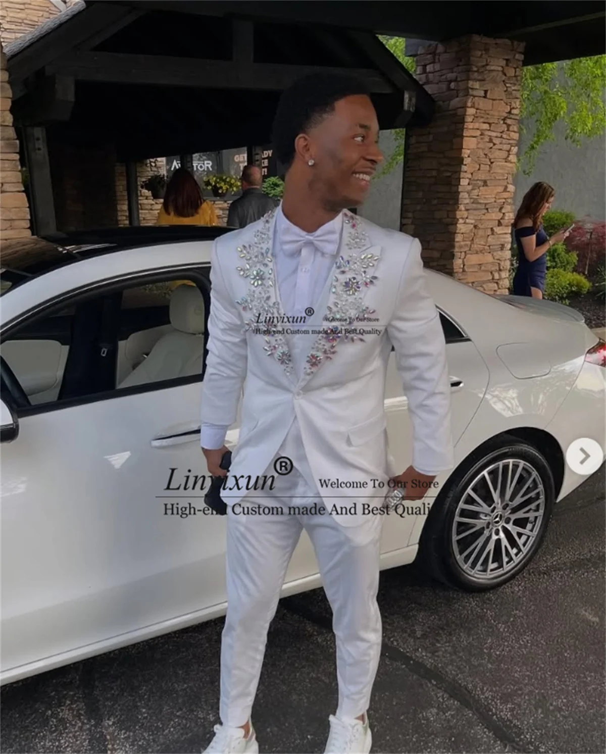 

Потрясающие мужские костюмы с камнями и кристаллами, свадебные смокинги для жениха с пиковыми лацканами, комплекты из 3 предметов, мужские пиджаки для выпускного вечера по индивидуальному заказу, trajes para hombre