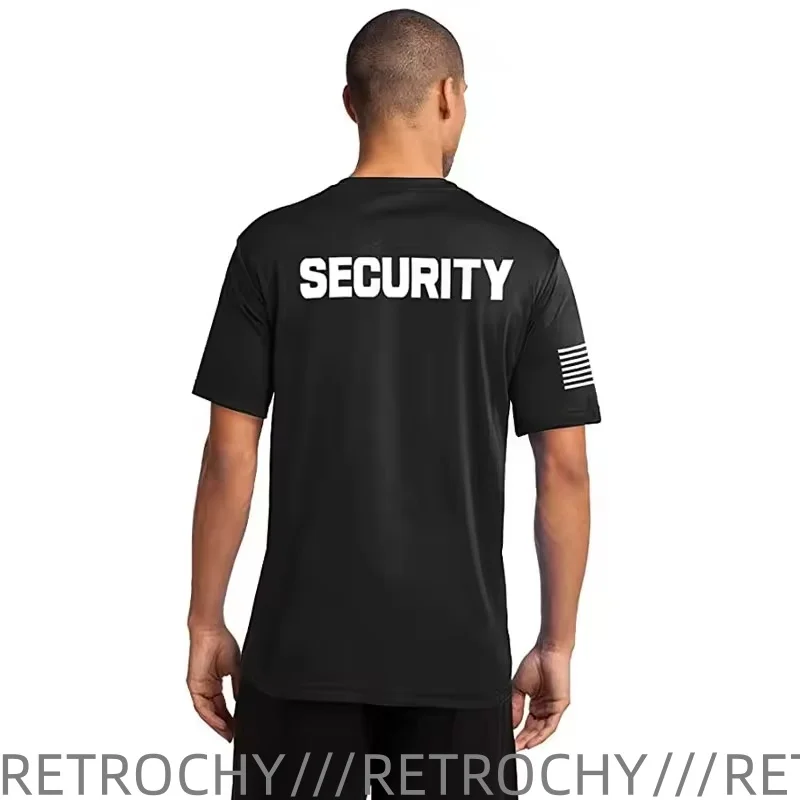 Security Guard Event Staff Two-Sided Unisex T-Shirt American Flag on Arm T Shirt Men Halloween Costume Accessory Men Clothing