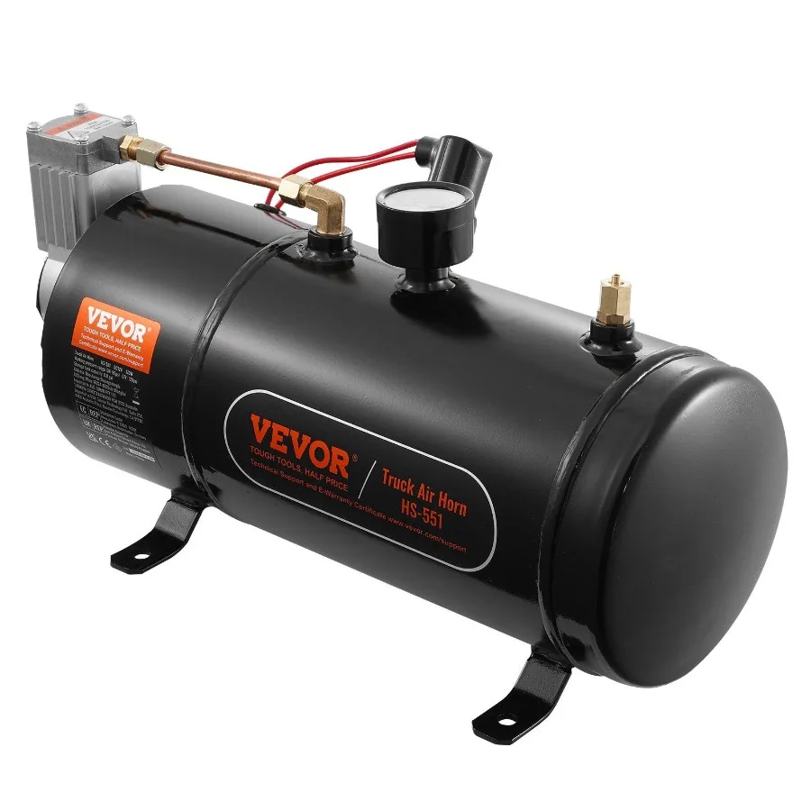 

12V Air Compressor with 0.8 Gallon Tank 120 psi Working Pressure Compact Onboard Air System for Train Horns Tires and Air Mattr