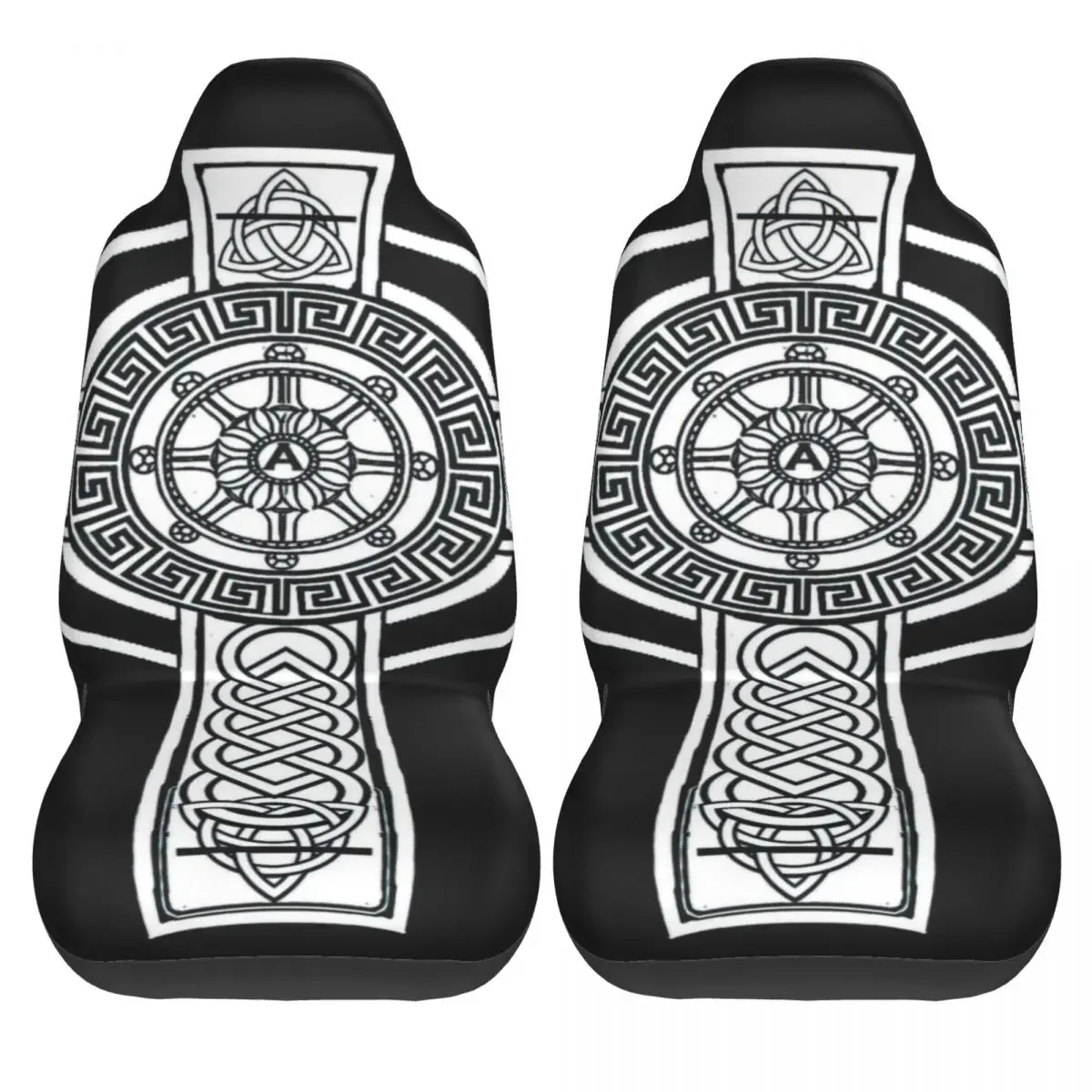 Magical Sacred Cross Car Seat Cover Custom Printing Universal Front Protector Accessories Cushion Set