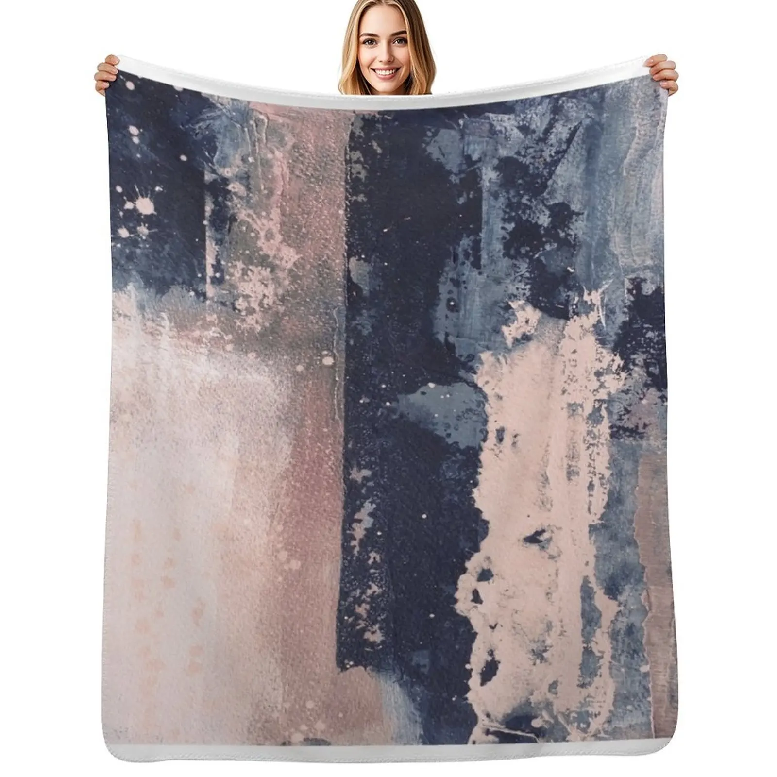 

Horizontal pink navy Throw Blanket Extra Large Throw Fashion Sofas Luxury Designer Bed Blankets