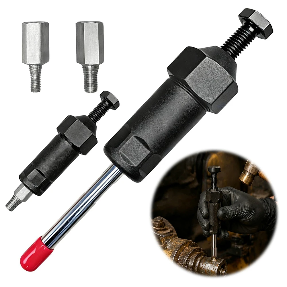 Heavy Duty Grease Fitting Cleaner Tool with M8+6 Thread Adapters Clears Clogged Grease Fits Lawn Mowers Tractors Heavy Equipment