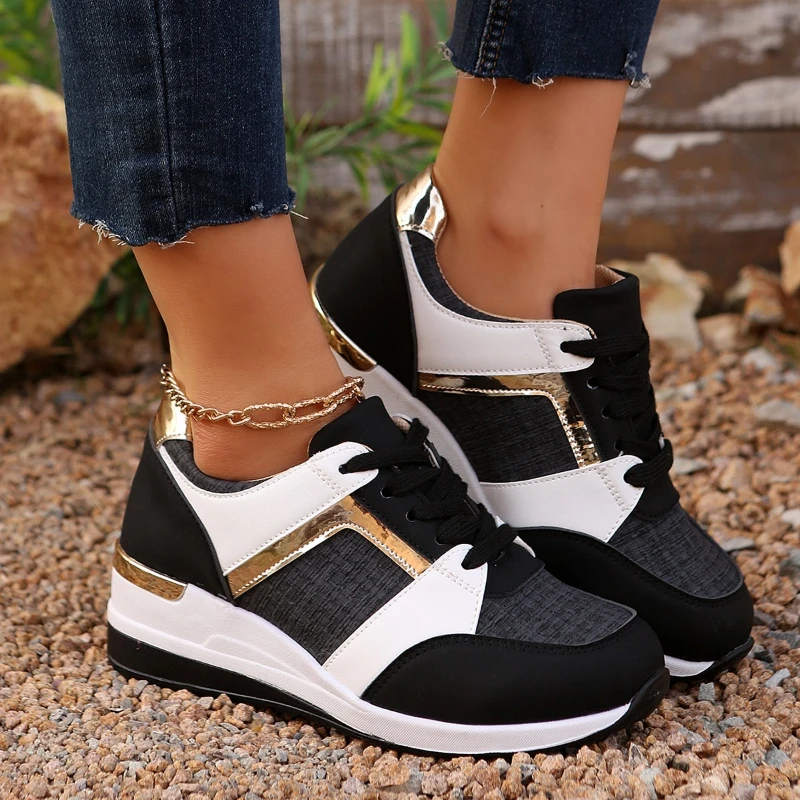 High-appearation-level Thick-soled, Color-blocked, Versatile, Comfortable, Anti-slip, Breathable Women's Sports and Casual Shoes