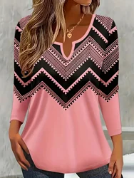 Plus Size Elegant Casual Woman T-Shirt Fashion Loose T-Shirt Woman Temperament Long sleeve T-Shirt Holiday Weekend