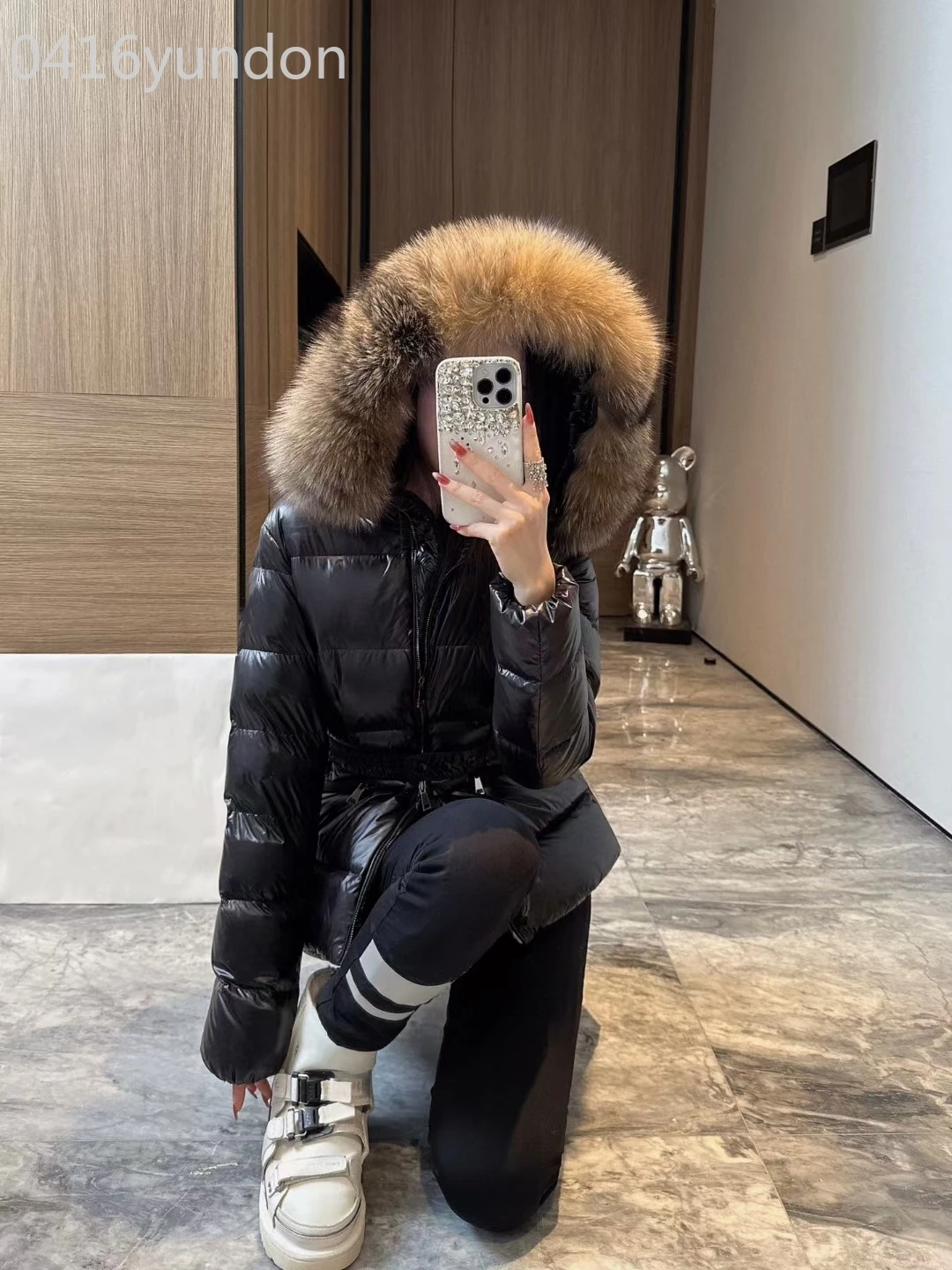 Winter Women's Down Jackets 90% White Goose Down+10% Feathers 100% Natural Fox Fur Warm Fluffy Leisure Versatile Coat