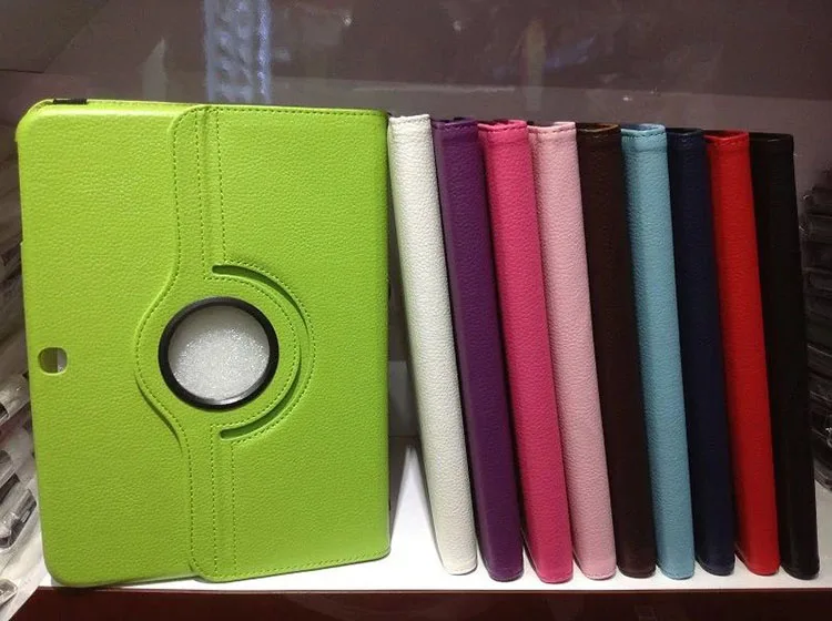 100pcs/lot 360 Rotating Leather Stand Case Cover For Samsung Galaxy Tab 3 10.1 P5200 P5210 P5220 Tablet