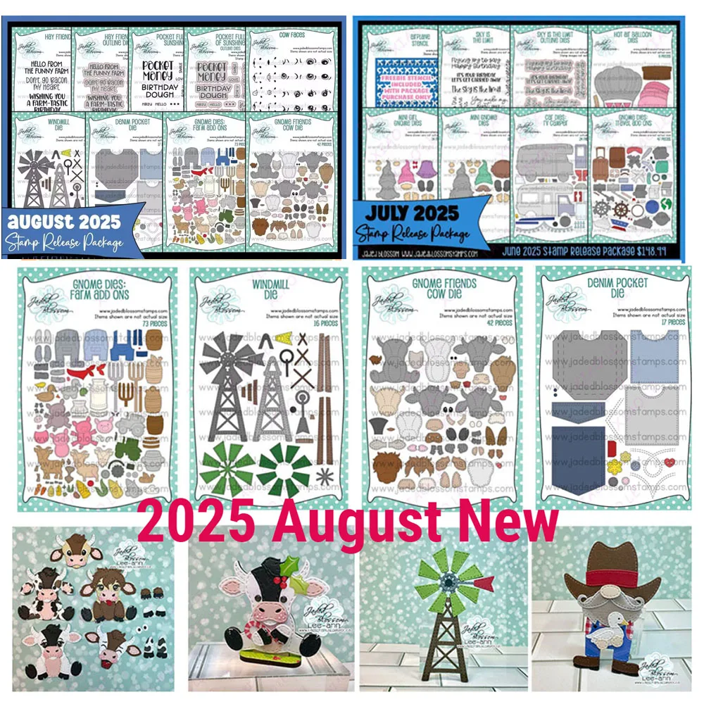 

2025 August Gnome Farm Add Ons Metal Cutting Dies Stamps for Diy Photo Album Handmade Paper Card Decoration Craft Cut Die
