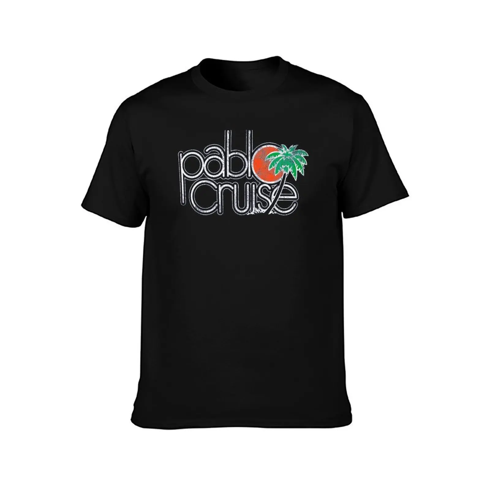 Pablo Cruise T-Shirt, Summer Casual Cotton Tee, Oversized Streetwear Tops, Vintage Graphic Print, Loose Fit Short Sleeve