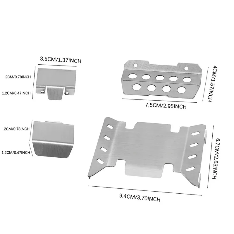 스테인리스강 전면 및 후면 섀시 아머 보호대, RGT EX86020 86020 LC71 1/10 RC 자동차 업그레이드 부품 액세서리, 1 세트
