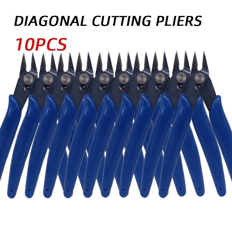 10PCS 170 Model Scissors Blue Diagonal Pliers Electronic Pliers Plastic Water Nozzle Pliers Electronic Cutting Nozzle Pliers