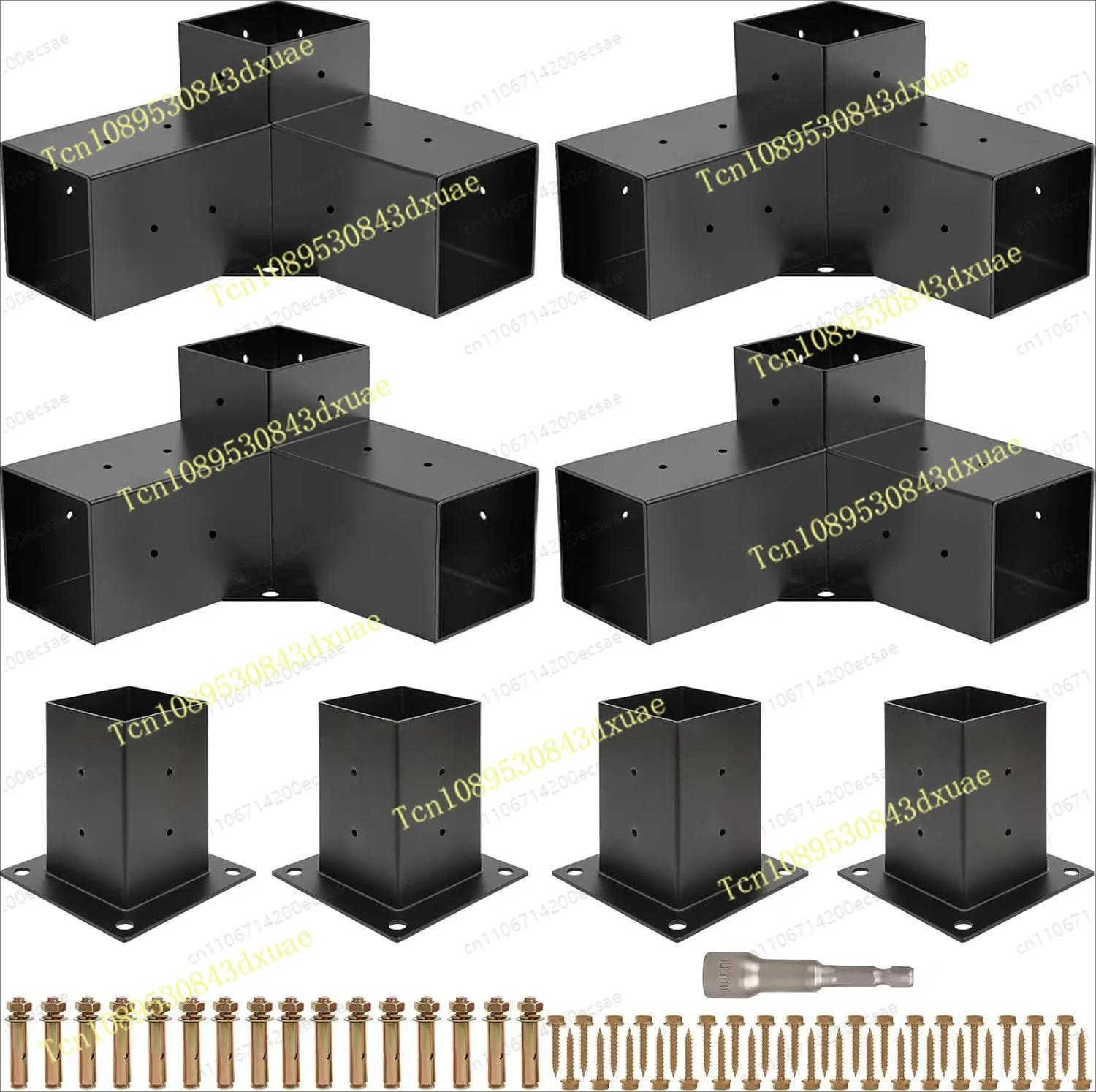 Gazebo Set Bracket Three-way Right-angle Bracket Rear Seat Kit Wooden Beam Gazebo Patio Wooden House