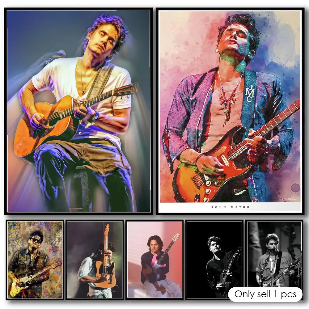 J-John Mayer Singer  Painting Calligraphy Cotton Canvas Wall Art Poster Quality Decor Painting for Home Decor