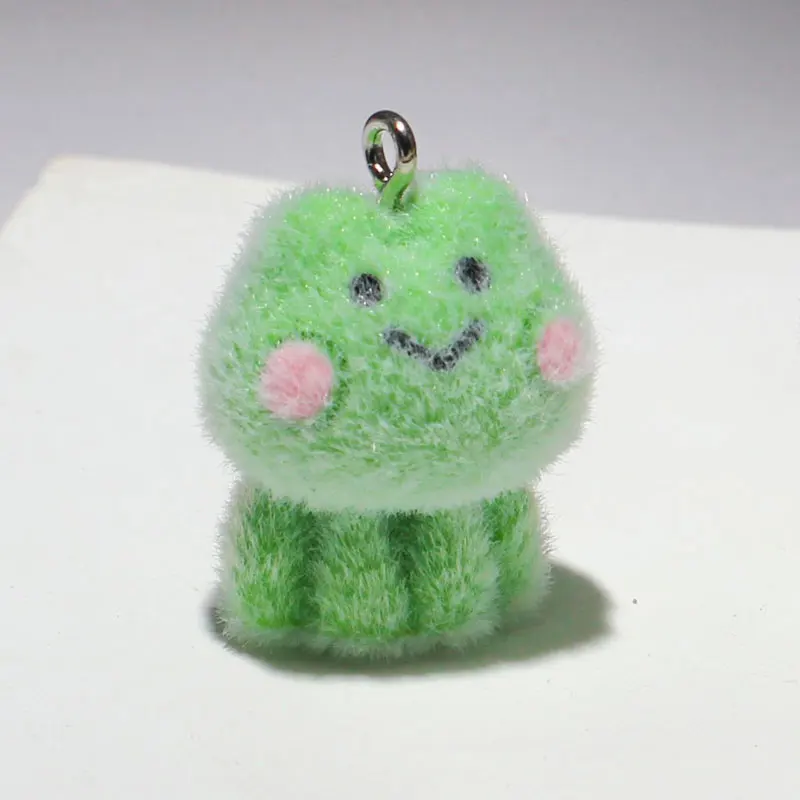 5/10 Stück Kawaii Beflockung Frosch Harz Charms Niedlicher Anhänger DIY Telefon Kette Halskette Schmuckherstellung Zubehör