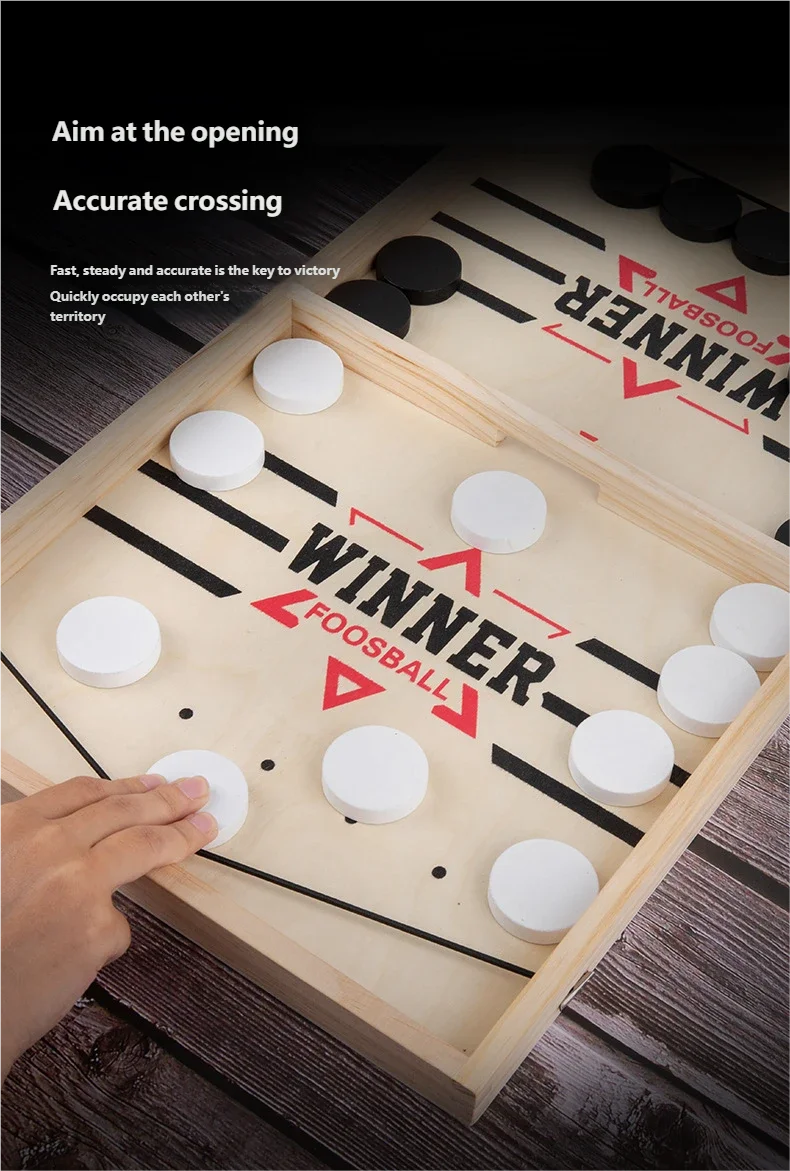 Gowinbaby Holz-Sling-Puck-Spiel Doppelspieler Katapult-Schach Eltern-Kind Interaktives Lernbrettspiel für Kinder – Detail 3