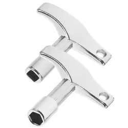 2pcs 6mm Drum Tuning Keys Zinc Alloy Drum Key Tuner Acoustic Drum Tools Music Instrument Supplies (hexagon, square head)