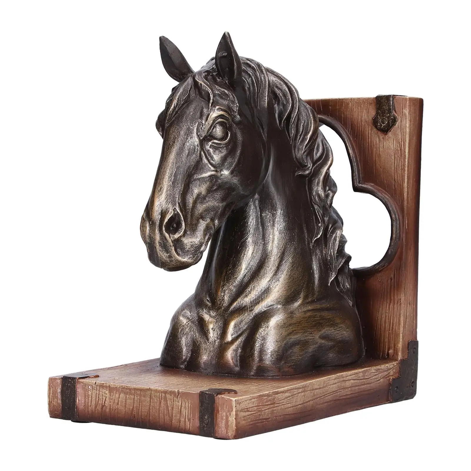 Elegant Multifunctional Resin Horse Head Bookends - Stylish Home & Office Decor for Living Room