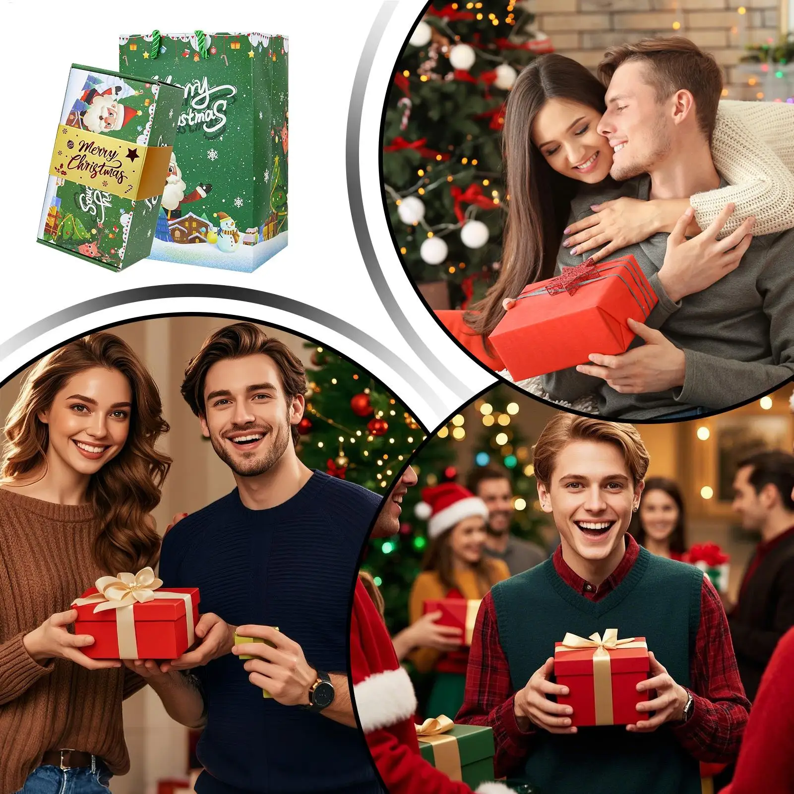 2026 Scatola di rimbalzo a sorpresa di Natale Regalo creativo di compleanno Busta rossa di rimbalzo pieghevole di Natale Confezione regalo Babbo Natale Pupazzo di neve ElfToy