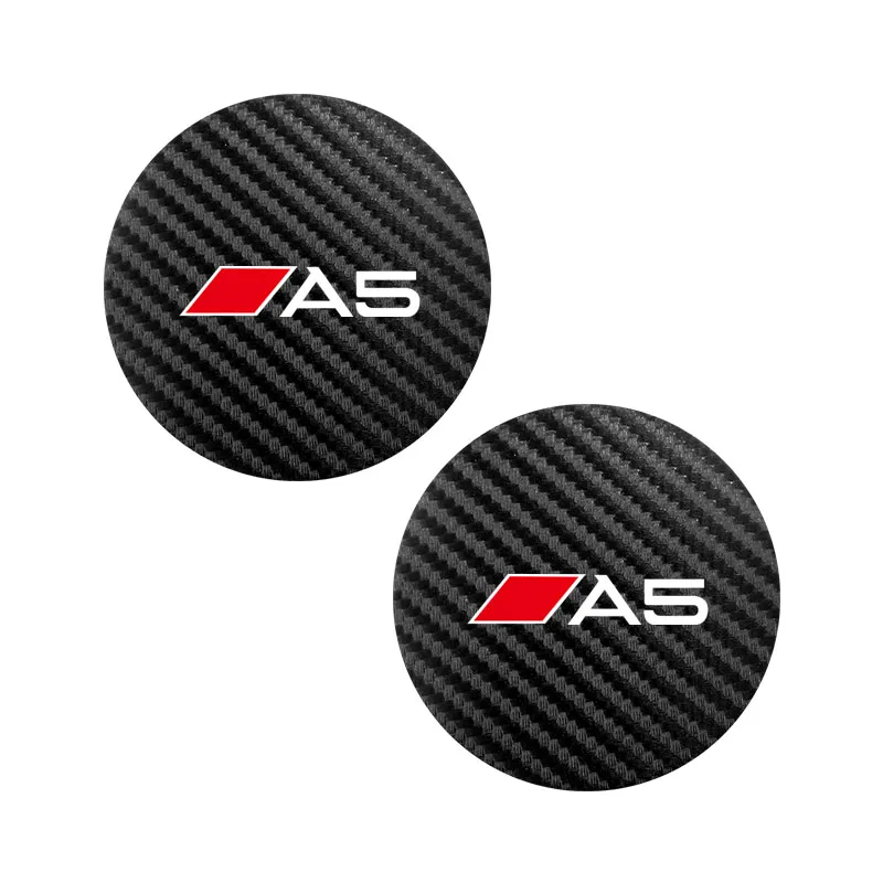 2Pcs Auto Leder Untersetzer Matte Anti-slip Wasser Tasse Pad Für Audi A1 A3 A4 A5 A6 A7 a8 Q2 Q3 Q5 Q7 Q8 B6 B8 B9 C5 C7 TT S1 S7 S3 RS6