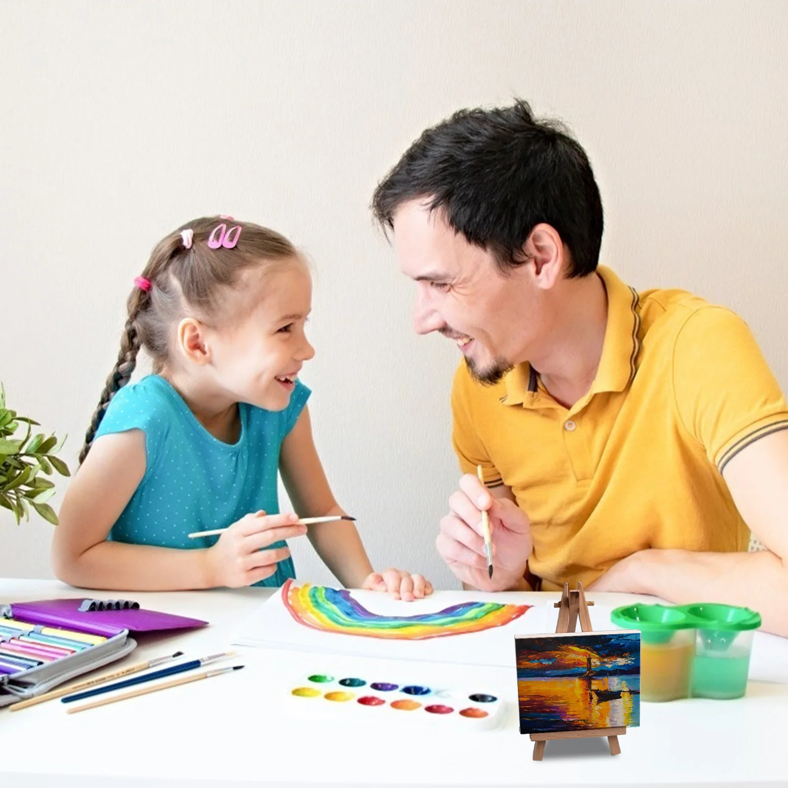 24 Pcs Paints Oil Painting Frame Canvas Frames with DIY Wrap White Stretched Child