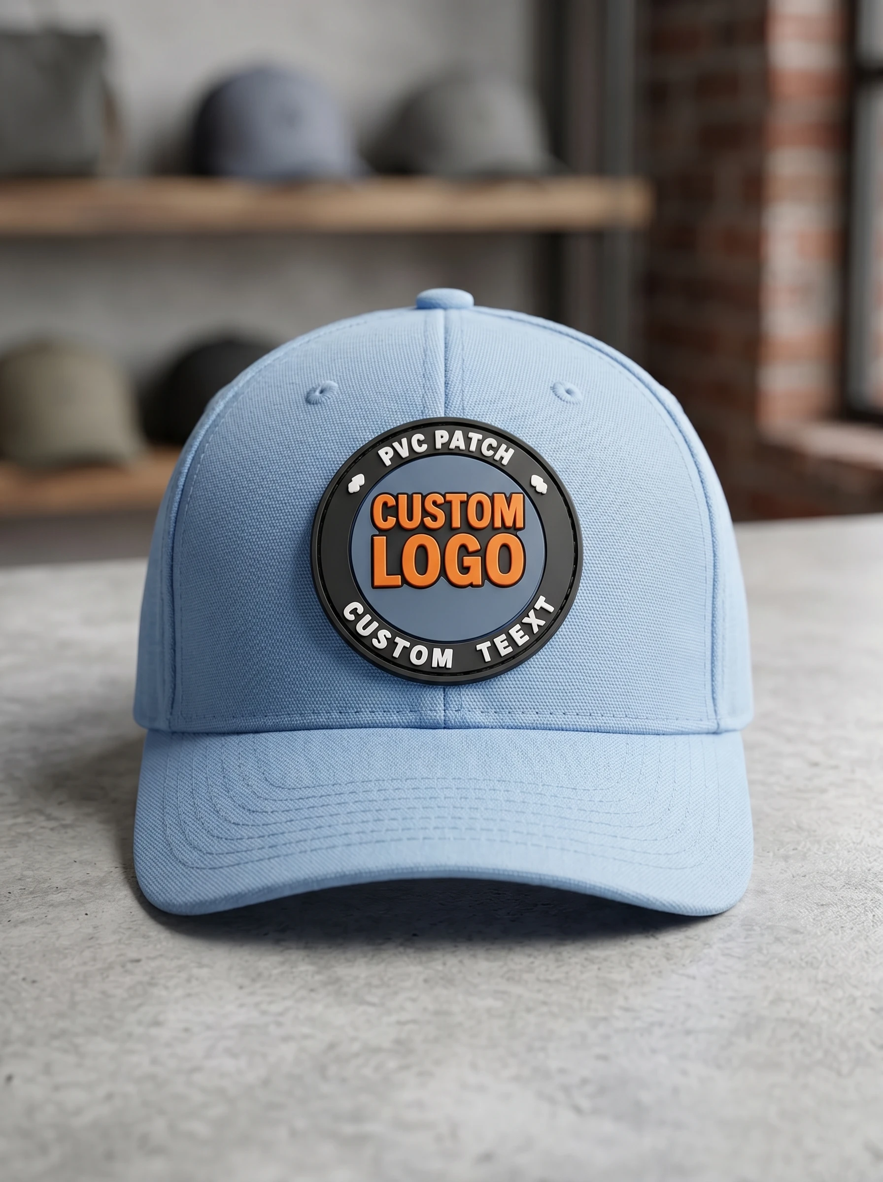 Personalized Logo Rubber PVC Clothing Patch 3D Iron on Patch Self Adhesive Appliques Badge PVC Patches for Hat Hook and Loop view 5