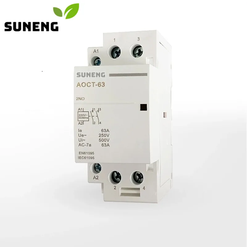 Household AC Contactor 2P 63A 230V/250V 50/60HZ Din rail Household AC Modular contactor 2NO 2NC or 1NO 1NC