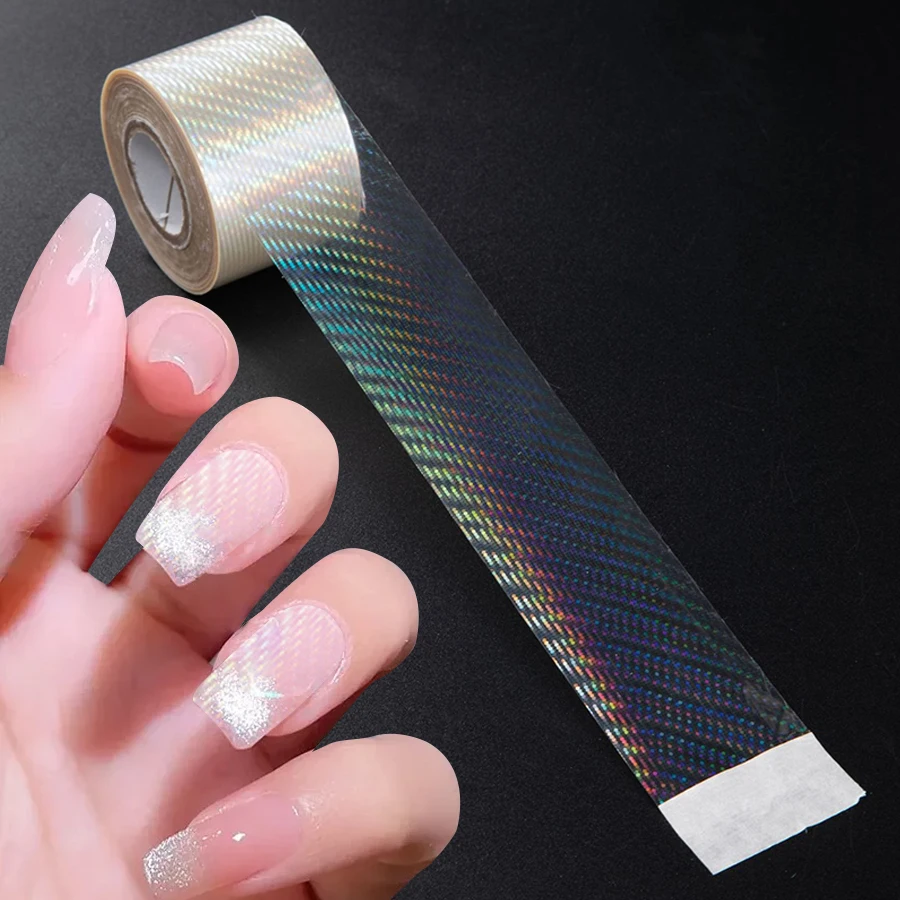 1 roll of 120m Aurora Chrome Nail Foil Mirror Effect Nail Pigment Irridescent Glitter Heart Marble Foil Sticker Decoration Manic