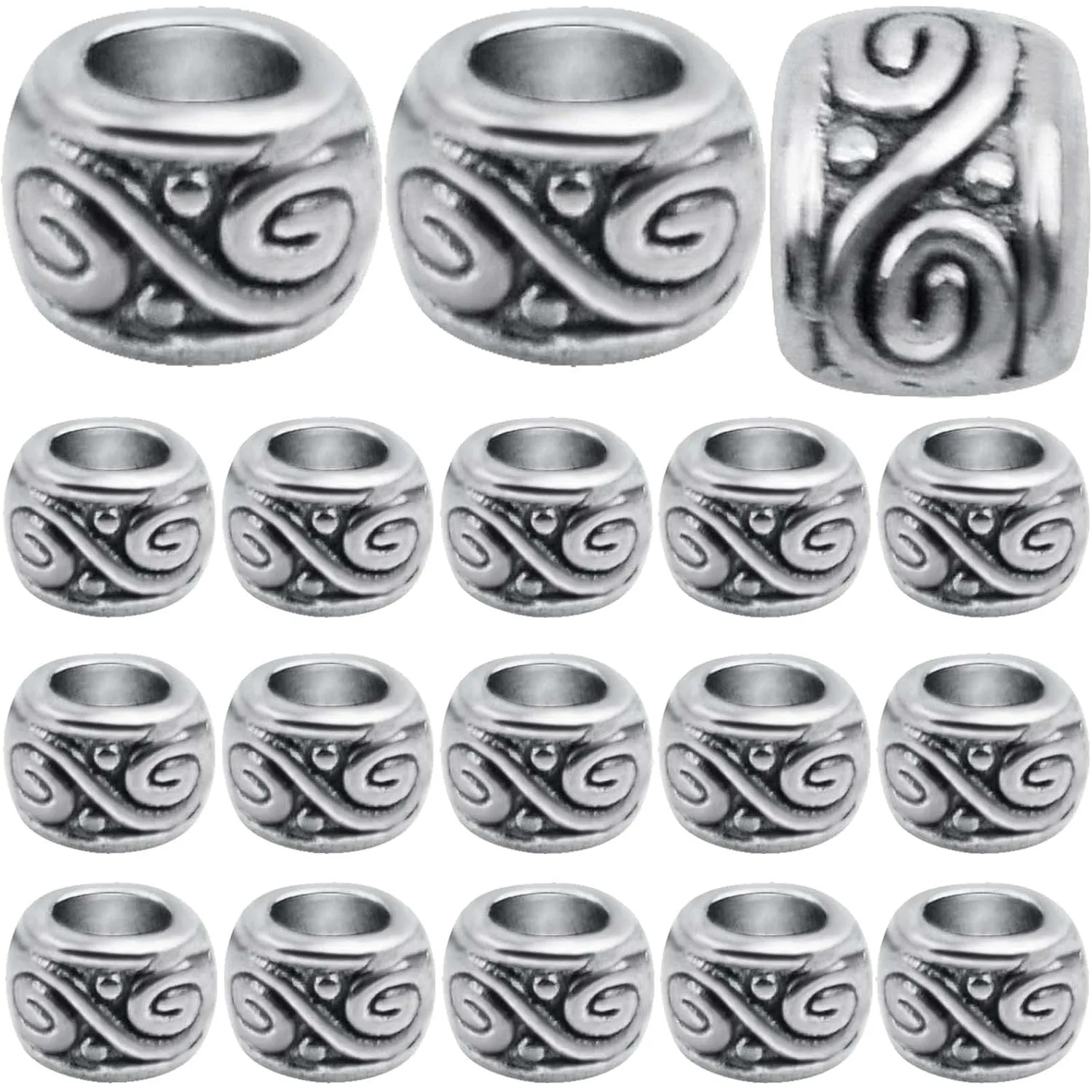 

100pcs Column Spacer Beads European Large Hole Rondelle Loose Beads Accessories for DIY Bracelet Necklace Jewelry Making