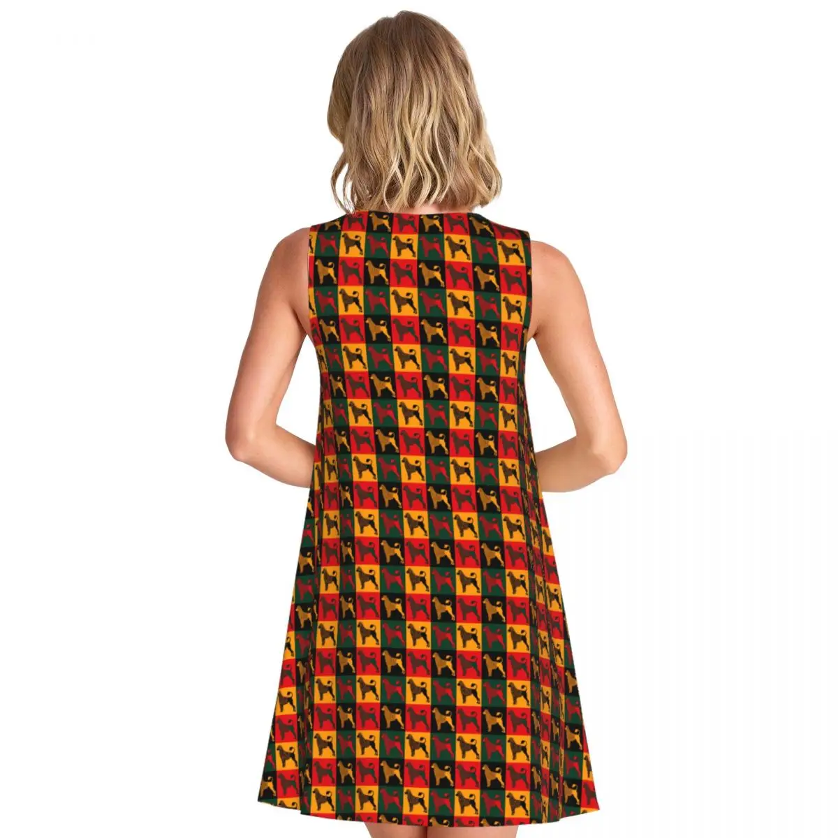 Water Dog Print Tank Dress The Smart Animal Street Fashion Dresses Sleeveless Sexy Dress Cheap Round Neck Woman Print Vestidos