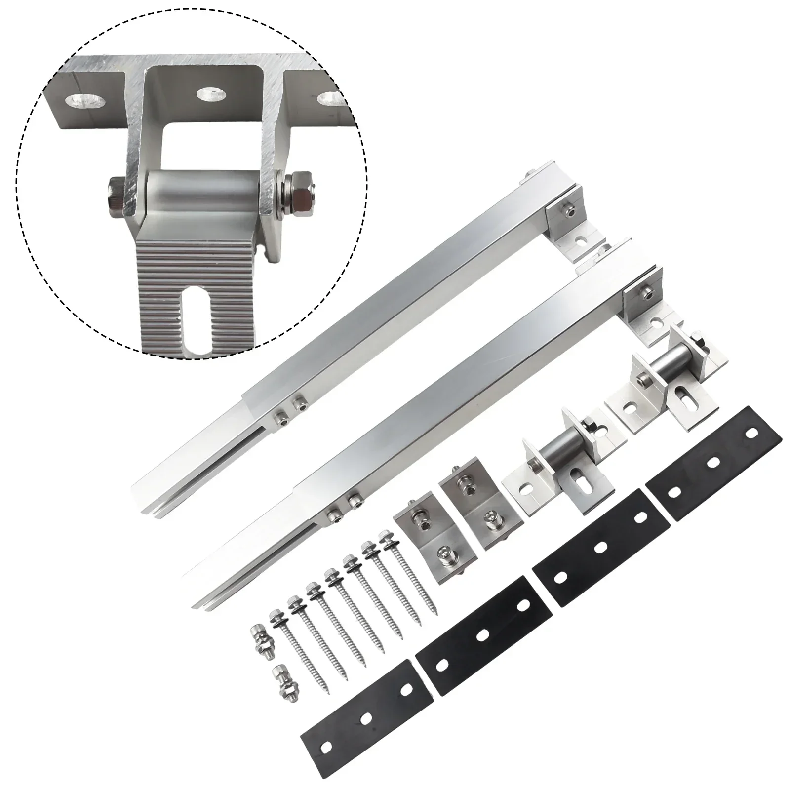 Solar Panel Bracket Adjustable Photovoltaic Support Set 36~68cm Solar Holder End Clamp Kit For Flat Roof Mounting Walls Hardware