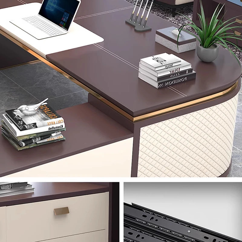 Modern Desk Computer Office Study Table Home Reading Workstation Reception Corner Accessories Tavolino Work Furniture Room