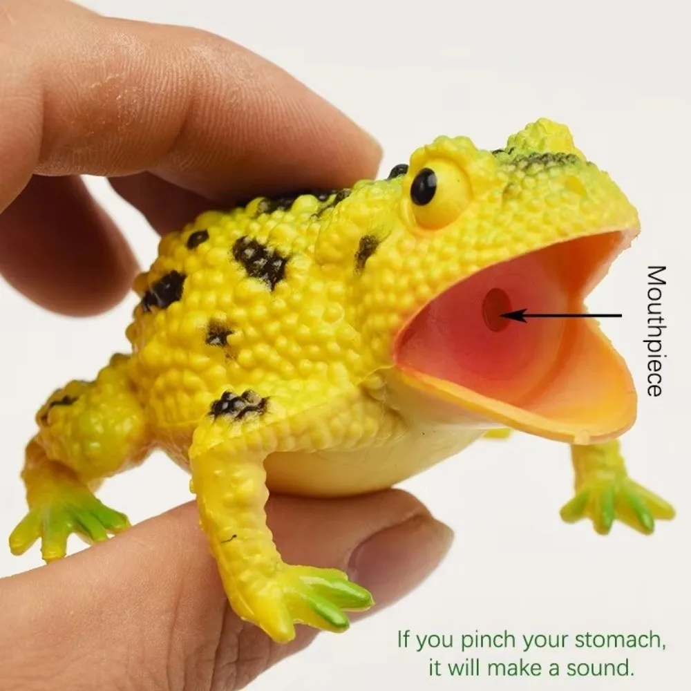 Plastic Simulation Frog Realistic Texture Lifelike Appearance Frog Squeak Interactive Multiple Colors Toad Figurine