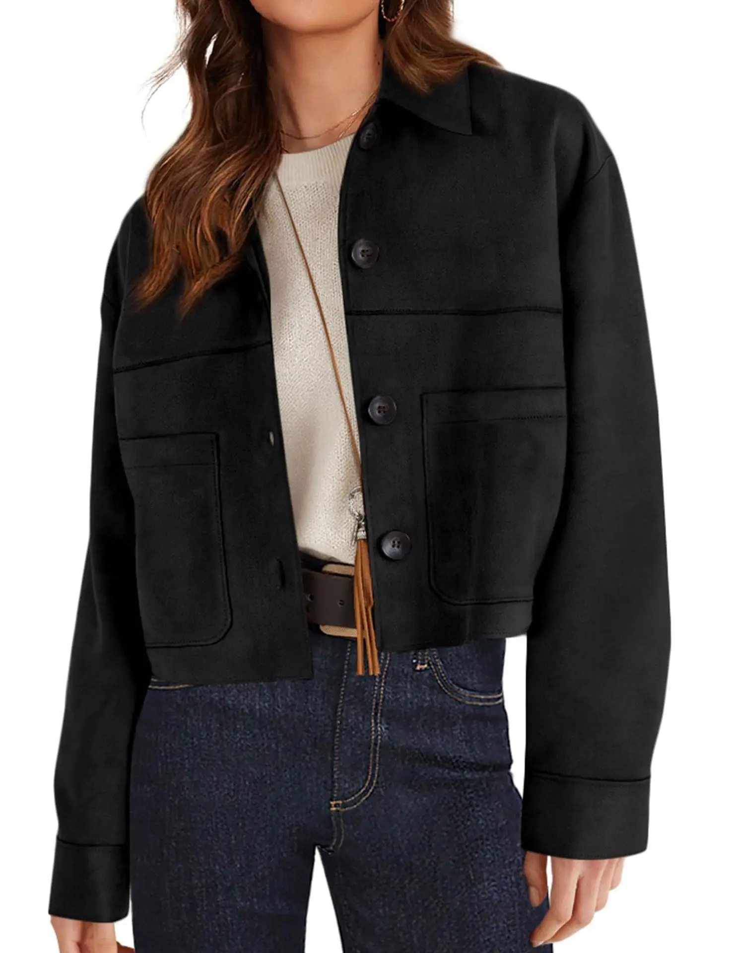 

Winter Clothes Woman Solid Color Loose Fashion Street Style Jacket Long Sleeves Single Breasted Lapel Large Pocket Outerwears