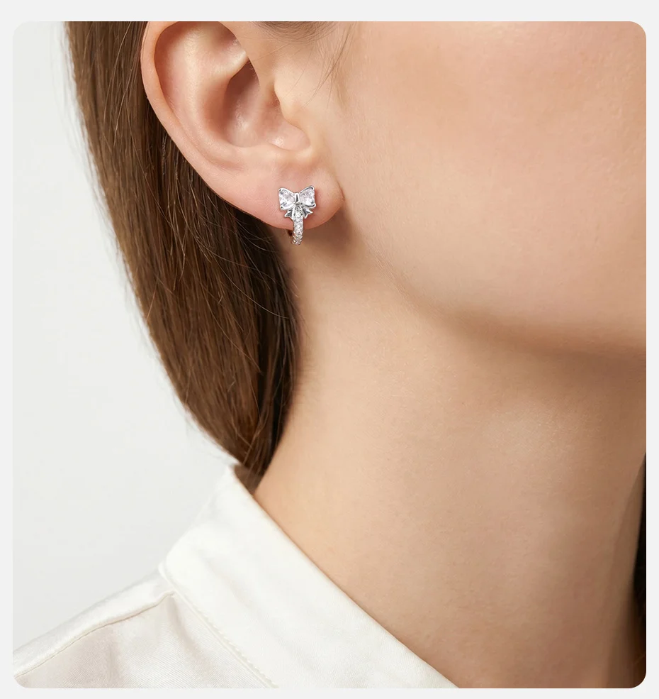 Vnox Trendy Luxus-Ohrringe mit bunten Schmetterlingen und Zirkonia für Damen, glänzende Kristall-Schleifen-Blumen-Ohrringe, Brautschmuck für Hochzeiten. – Detail 2