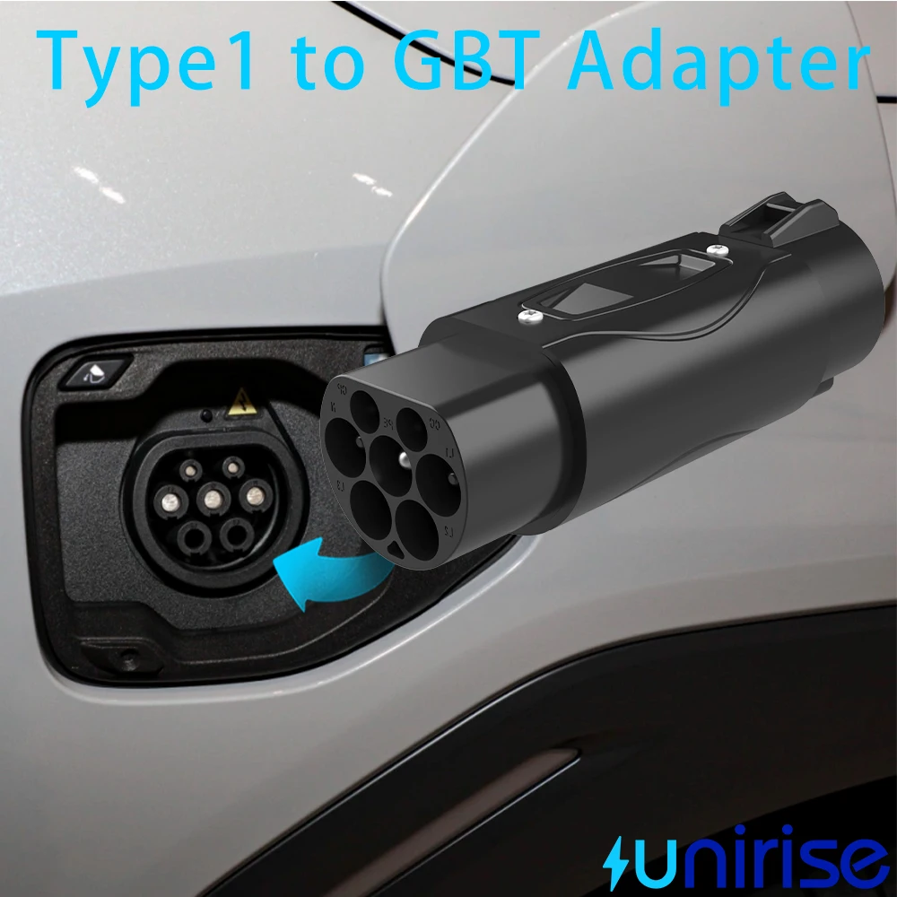 Unirise 7kw Type1 to GBT EV Charging Adapter 32A EVSE Connector Charger j1772 Type 1 to GB/T Converter For Electric Vehicle BYD