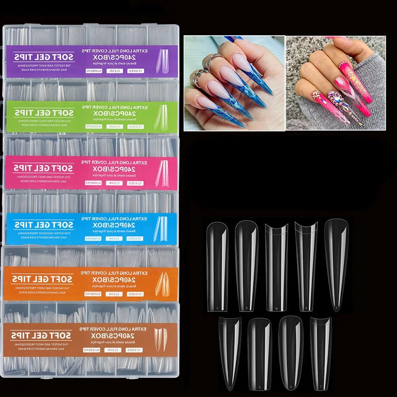 

Fake Nails Extra Long Ballet Nails Press-On Nails Full Cover Matte Gel Nail Tips Nail Art American Capsule Fake Nail Tips