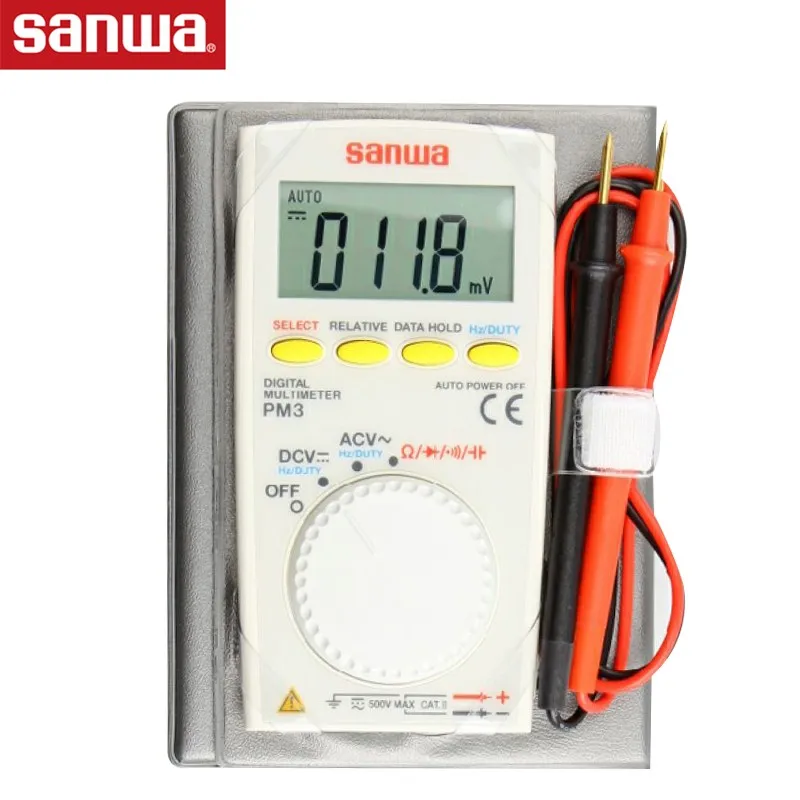 sanwa PM3 Digital Multimeters / Pocket Type, resistance / capacitance / frequency / duty cycle / continuity test