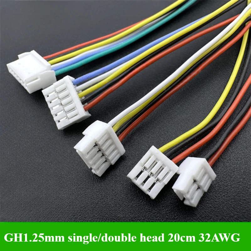

5/10/30/50Pcs JST GH1.25mm 2P 3P 4P 5P 6P Single/Double Head Connector With Wire length 20cm 32AWG Silicone Wire Cable Connector