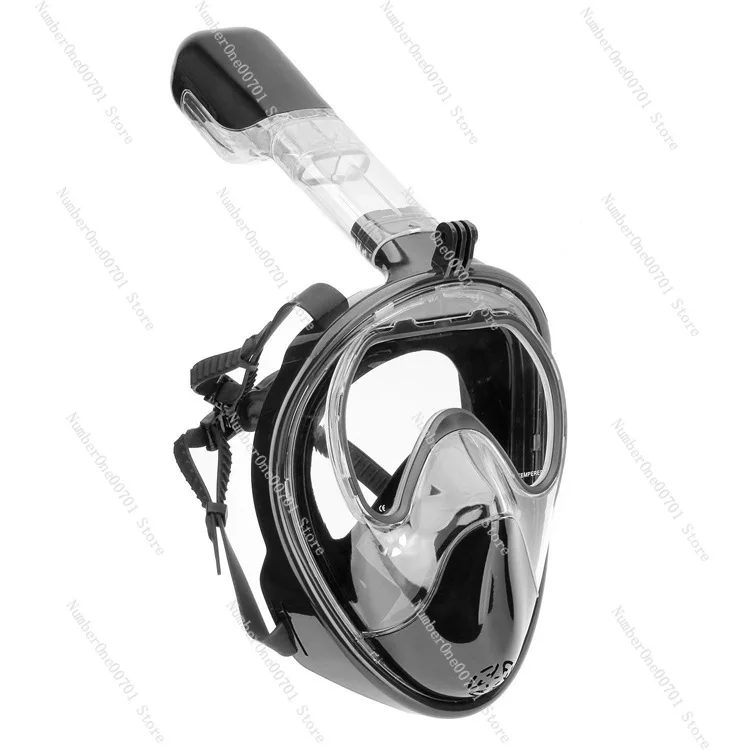 Full Face Snorkeling Mask - Tempered Glass Anti-Fog Diving Mask with Breathing Snorkel Gear