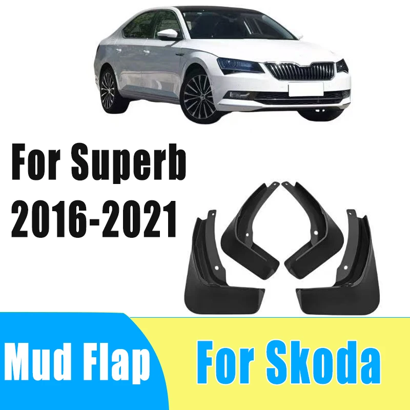 

4pcs Automobiles Tire Mudguard Waterproof Prevent Mud Splashing Car Mud Flap Fender Trim Accessories For Skoda Superb 2016-2021