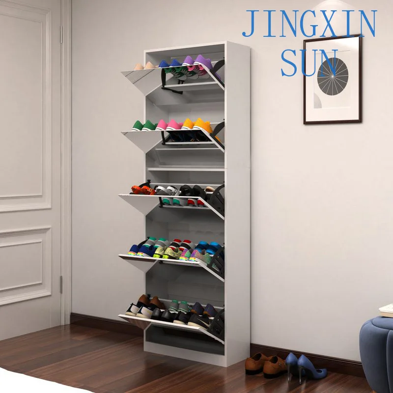 20 cm tipping bucket shoe cabinet storage cabinet against the wall, narrow body with mirror wide shoe rack at the door