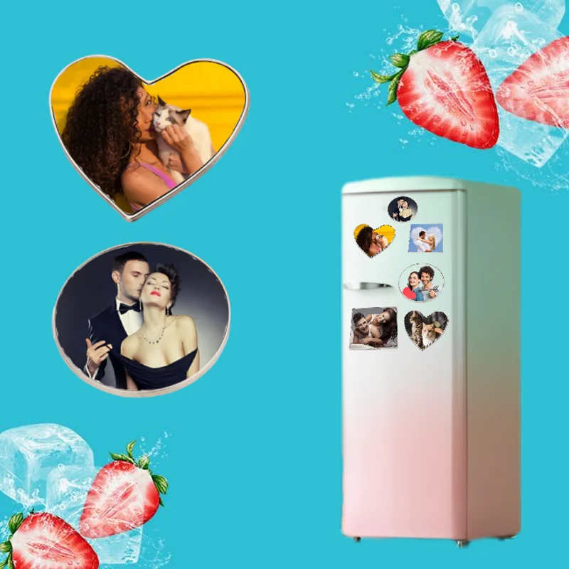 Personalized Customized Picture Refrigerator Magnet DIY Picture Large Refrigerator Magnet with Photo Heat Transfer for Holiday Decoration, Daily Life Record Memories