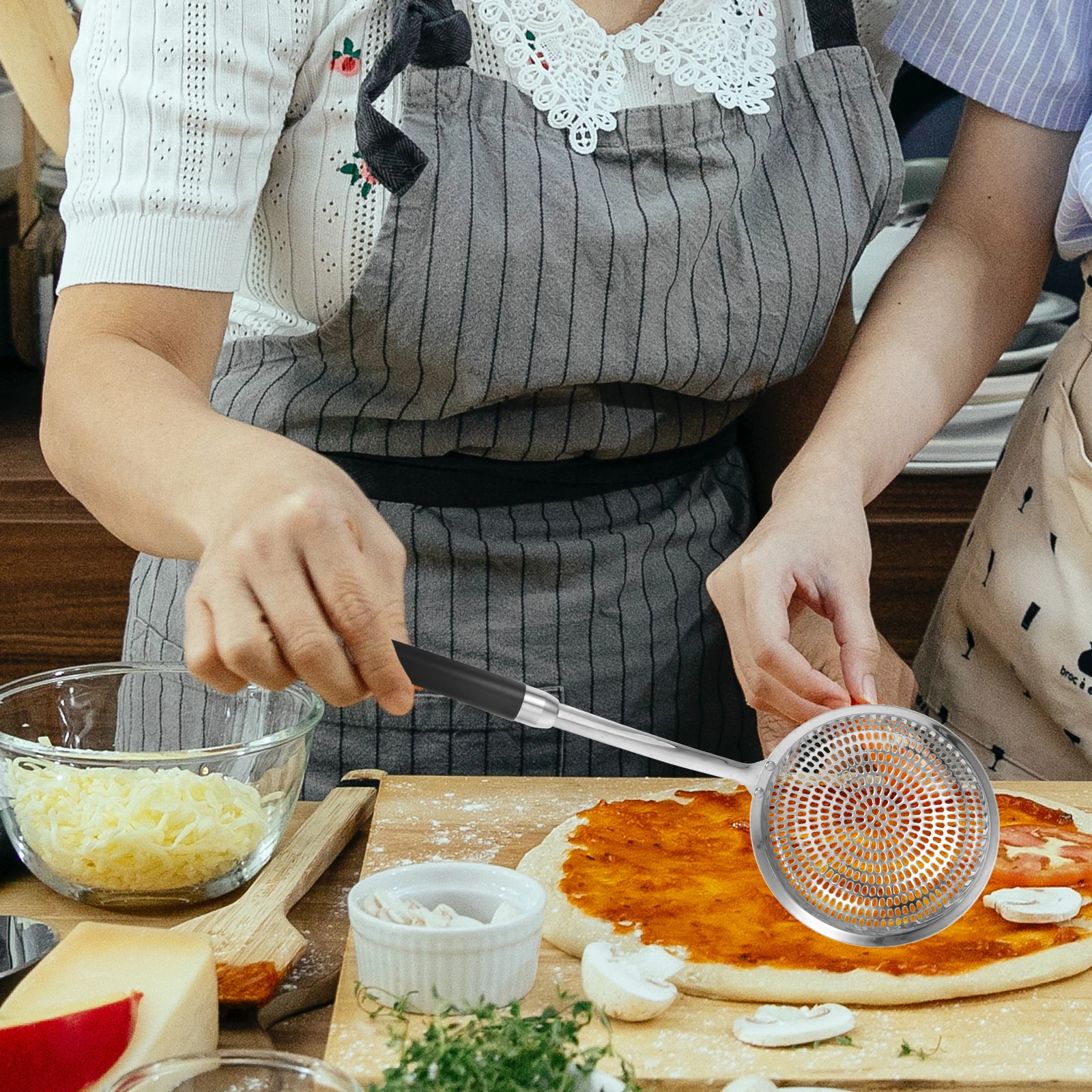 

1pc Stainless Steel Colander Spoon For Oil Filtering French Fries Poached Eggs Vegetables Wonton Hot Pot Mesh Strainer Kitchen