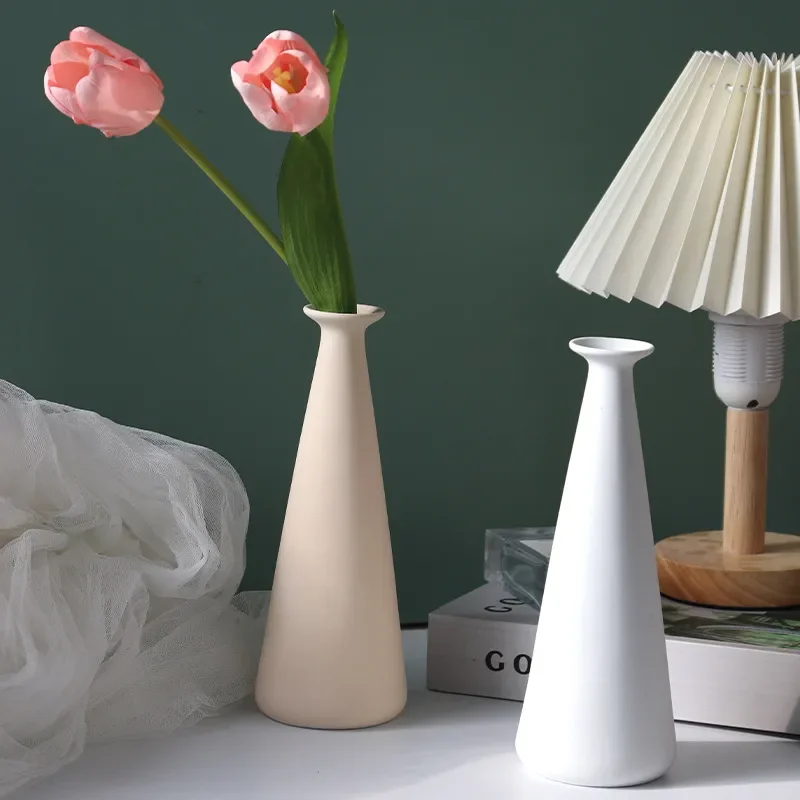 for Jingdezhen Frosted Flip Vase Handmade Ceramic Small Flower Ware Chinese Zen Home Decor Ornament Wholesale