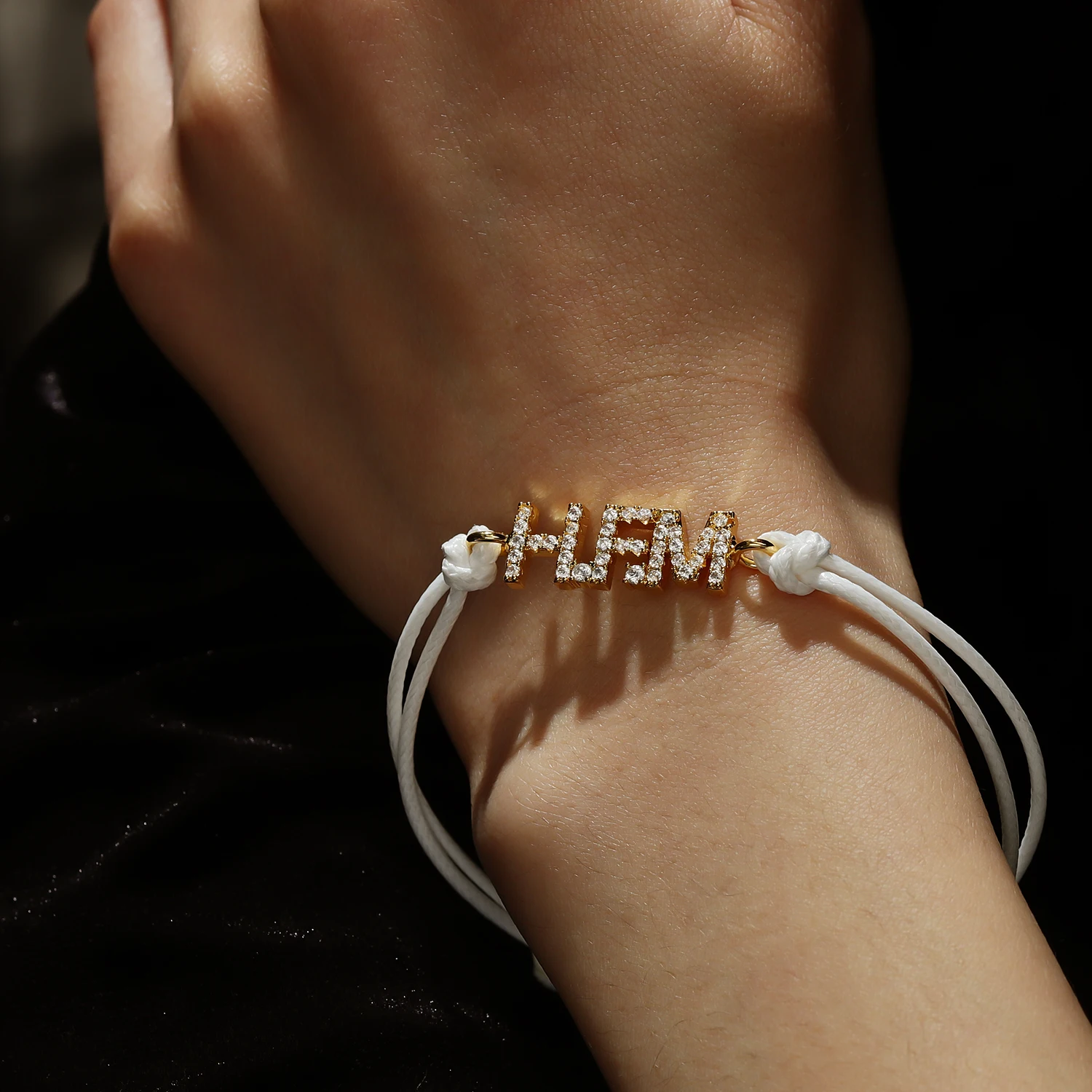 Customizable Zircon Alphabet Bracelet Adjustable Bracelet Initial Leather Rope Bracelets Mother's Day Gift for Mom Women Jewelry