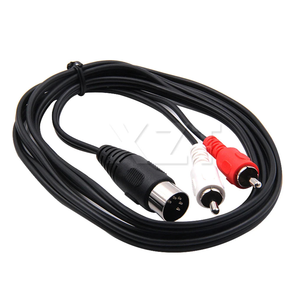 0.5M 1.5M 5-Pin DIN Male MIDI Cable to 2 Dual RCA Male Plug Audio Cable For Home Audio System